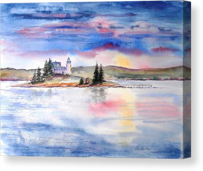 Sunsets Canvas Print featuring the painting Moments Before Sunset by Diane Kirk