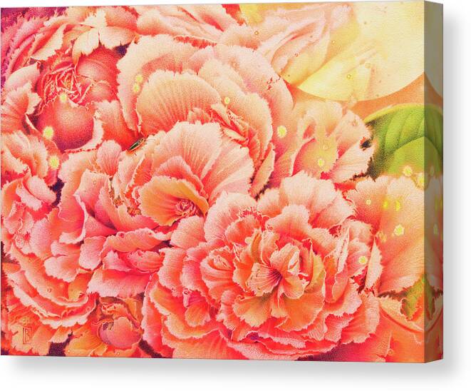 Flowers Canvas Print featuring the painting Moonglow by Lynn Bywaters