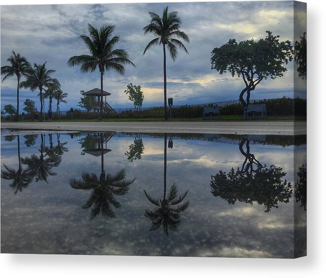 Florida Canvas Print featuring the photograph Morning Reflection Delray Beach Florida by Lawrence S Richardson Jr