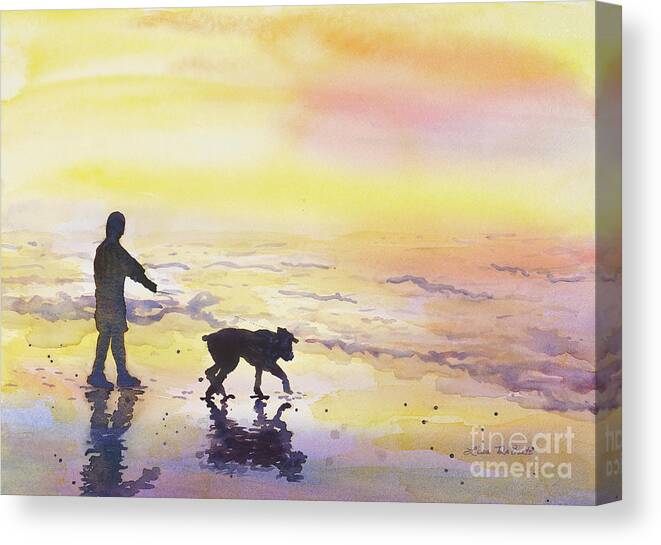 Reflections Canvas Print featuring the painting Morning reflections by Lisa Debaets