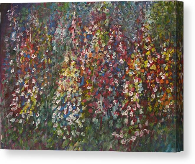 Flowers Canvas Print featuring the painting Morning School Assembly by Wendy Chua
