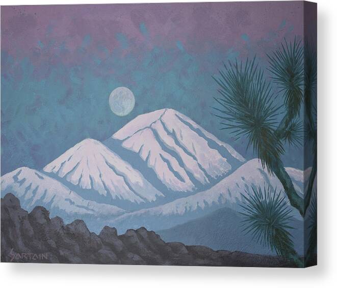 San Gorgonio Canvas Print featuring the painting Mountain Meditation by Jeff Sartain