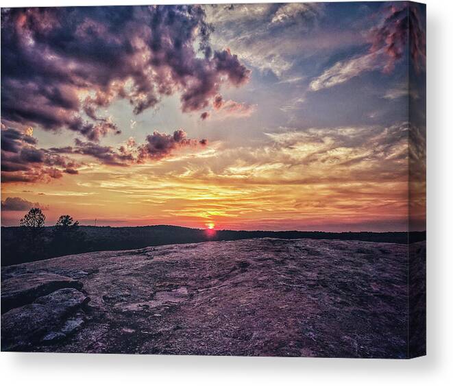 Mountain Canvas Print featuring the photograph Mountain Sunset by Mike Dunn