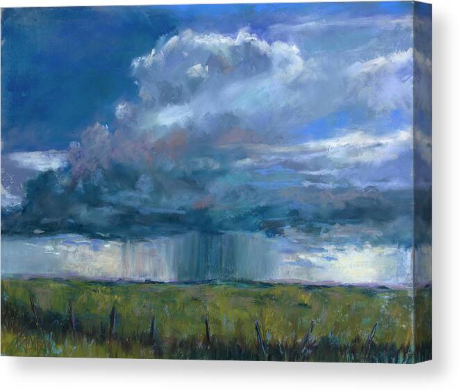 Thunderstorm Canvas Print featuring the pastel Much Needed Rain by Billie Colson