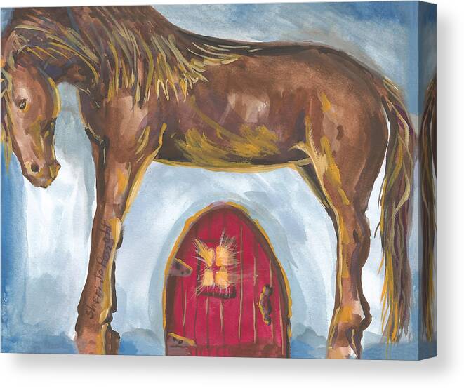 My Mane House Canvas Print featuring the painting My Mane House by Sheri Jo Posselt