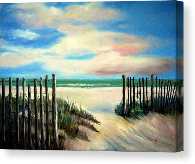 Myrtle Beach Canvas Print featuring the painting Myrtle Beach Sands by Phil Burton