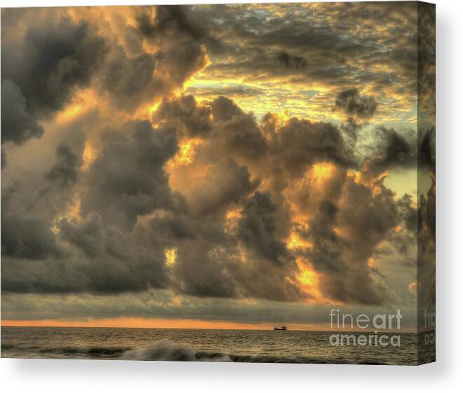 Sunrise Canvas Print featuring the photograph Myrtle Beach Seascape by Jeff Breiman