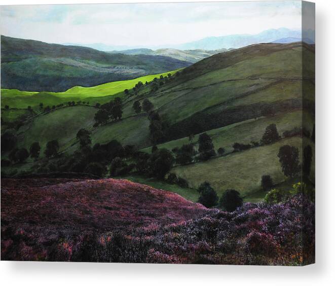 Landscape Canvas Print featuring the painting Near Llangollen by Harry Robertson
