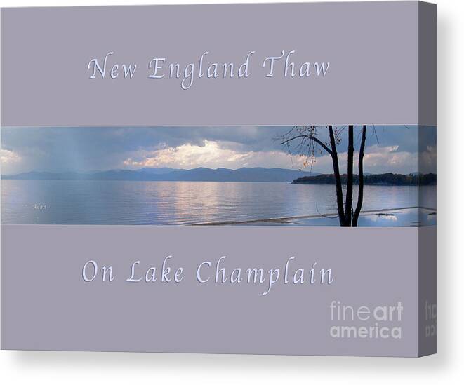 Licensing Canvas Print featuring the photograph New England Thaw on Lake Champlain Horizon Line Greeting Card Poster by Felipe Adan Lerma
