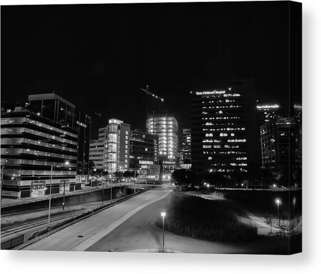 Texas Medical Center Canvas Print featuring the photograph Night In the Medical Center by Joshua House