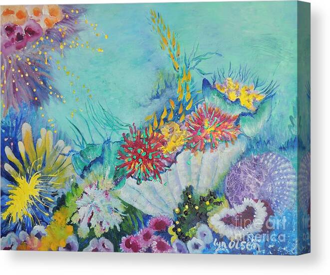 Coral Canvas Print featuring the painting Ningaloo Reef by Lyn Olsen