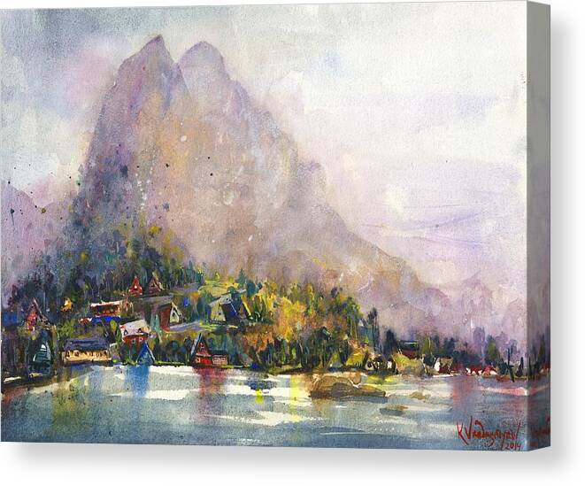 Norway Canvas Print featuring the painting Norway by Kristina Vardazaryan