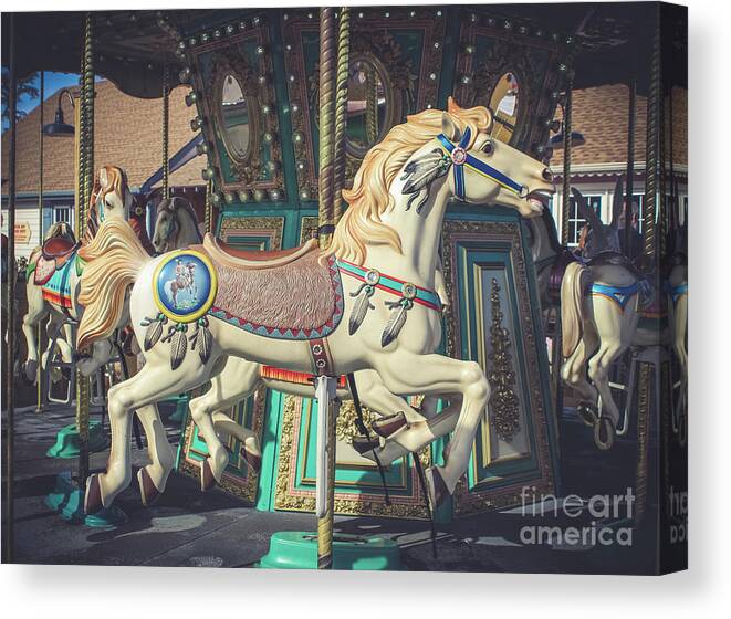 Carousels Canvas Print featuring the photograph Nostalgic Carousel by Colleen Kammerer