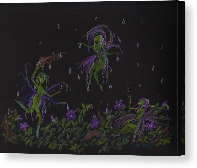 Rain Canvas Print featuring the drawing Not exactly weather wanted by Dawn Fairies