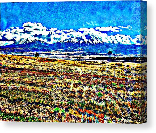 Landscape Canvas Print featuring the photograph October Clouds Over Spanish Peaks by Anastasia Savage Ealy
