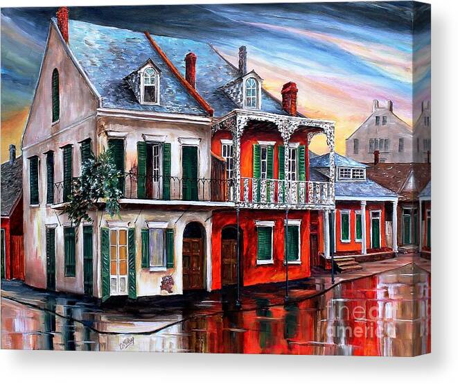 New Orleans Canvas Print featuring the painting Old House on Royal Street by Diane Millsap