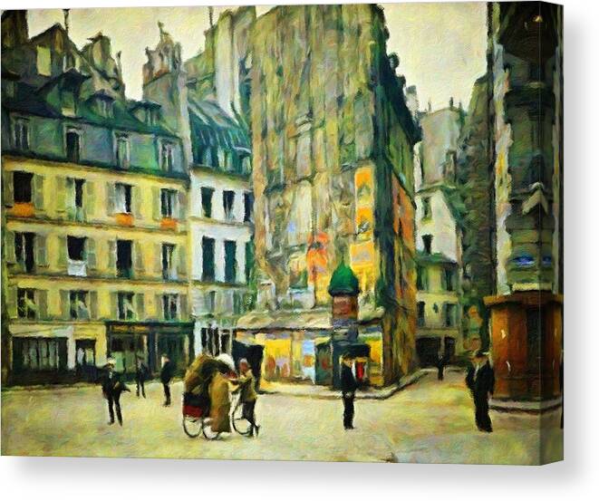 Paris Canvas Print featuring the painting Old Paris by Vincent Monozlay