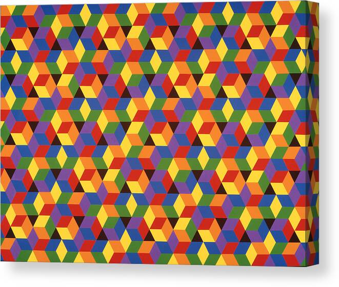 Abstract Canvas Print featuring the painting Open Hexagonal Lattice I by Janet Hansen