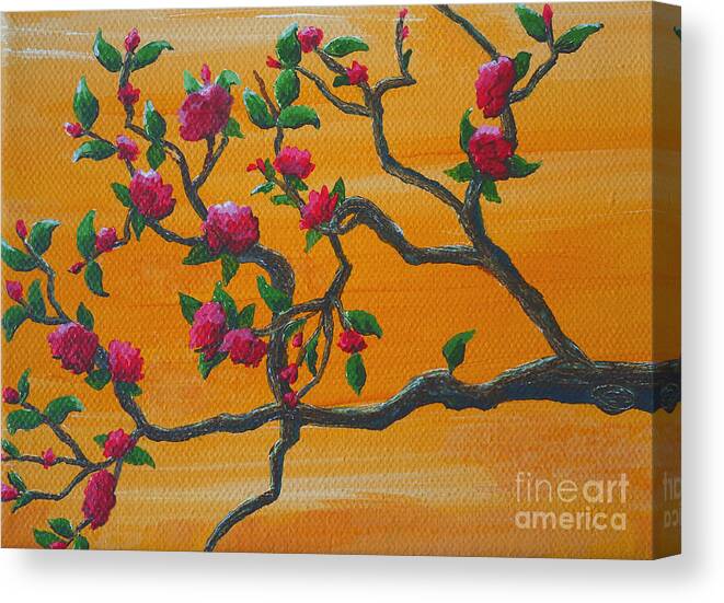 Orange Canvas Print featuring the painting Orange Branch by Julia Underwood