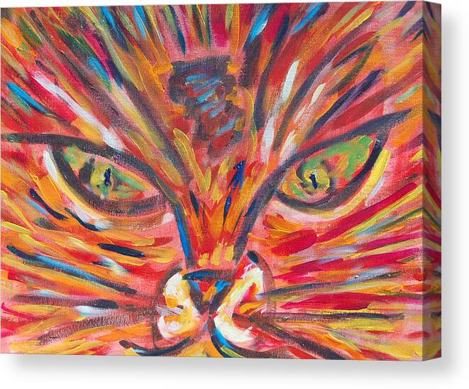 Cat Canvas Print featuring the painting Orange Cat by Carolyn Donnell