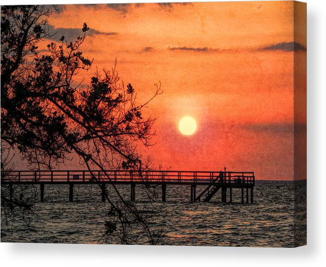 Sunset Canvas Print featuring the photograph Orange Grunge Sunset by Rosalie Scanlon