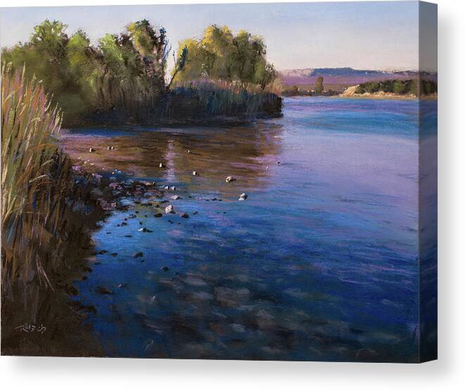  Canvas Print featuring the painting Orange River Blues by Christopher Reid