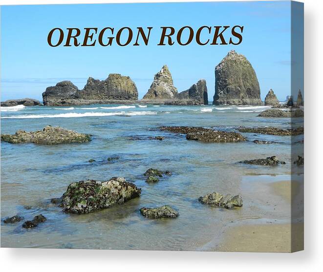 Oceanside Canvas Print featuring the photograph Oregon Rocks Landscape by Gallery Of Hope 