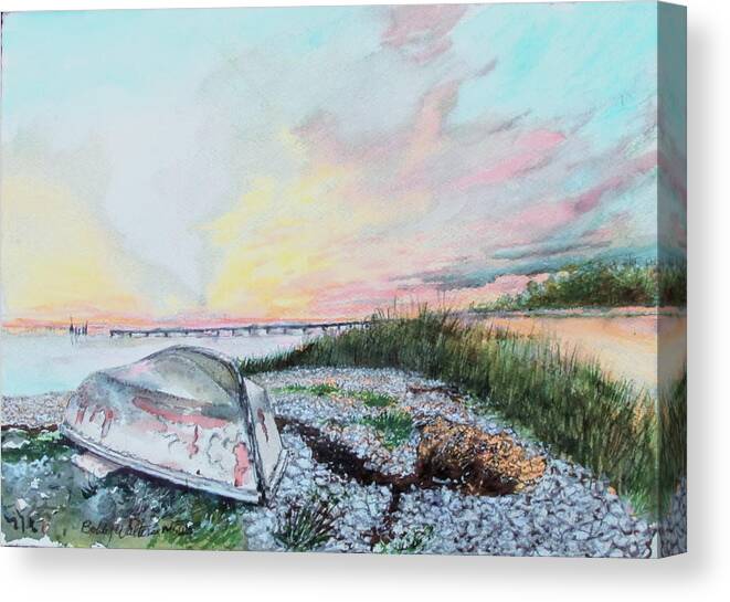 Oyster Shells Canvas Print featuring the painting Oyster Shells by Bobby Walters