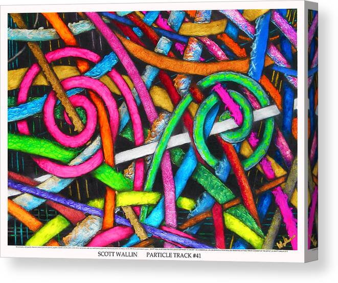Abstract Canvas Print featuring the painting Particle Track Forty-one by Scott Wallin