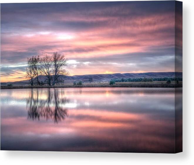 Sunrise Canvas Print featuring the photograph Pastel Sunrise by Fiskr Larsen