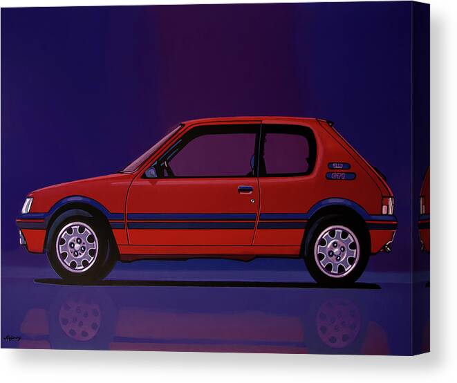 Peugeot 205 Gti Canvas Print featuring the painting Peugeot 205 GTI 1984 Painting by Paul Meijering