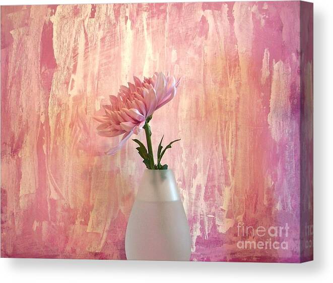 Photo Canvas Print featuring the painting Pink Silk by Marsha Heiken