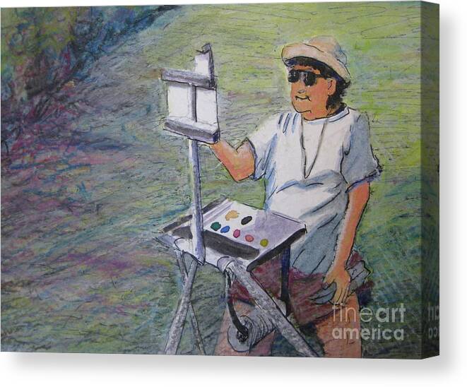 Smile Canvas Print featuring the painting Plein-Air Painter BJ by Gretchen Allen