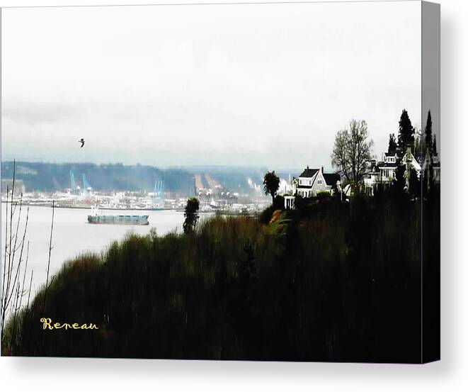 Port Of Tacoma Canvas Print featuring the photograph Port of Tacoma at Ruston WA by A L Sadie Reneau