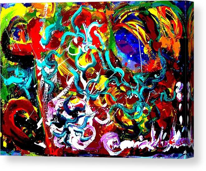  Canvas Print featuring the painting Power of colour by Wanvisa Klawklean