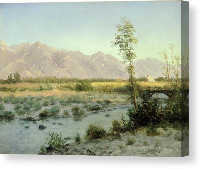 Prairie Canvas Print featuring the painting Prairie Landscape by Albert Bierstadt