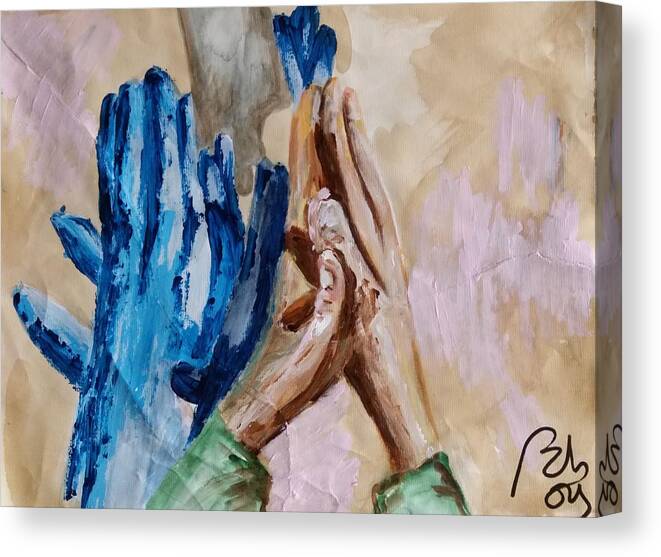 Prayer Canvas Print featuring the painting Pray by Bachmors Artist