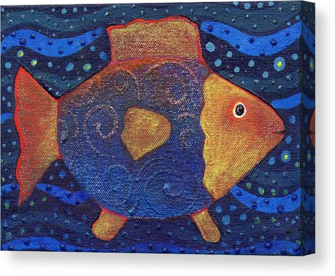 Fish Canvas Print featuring the painting Pretty Fish by Helena Tiainen