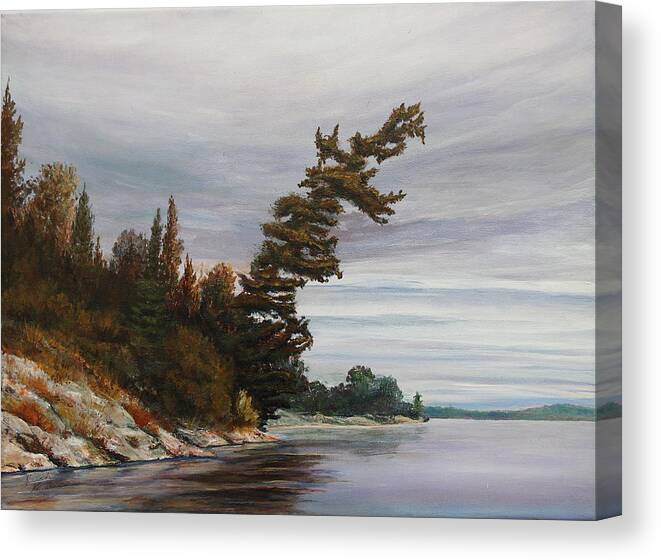 Landscape Canvas Print featuring the painting Ptarmigan Bay by Ruth Kamenev