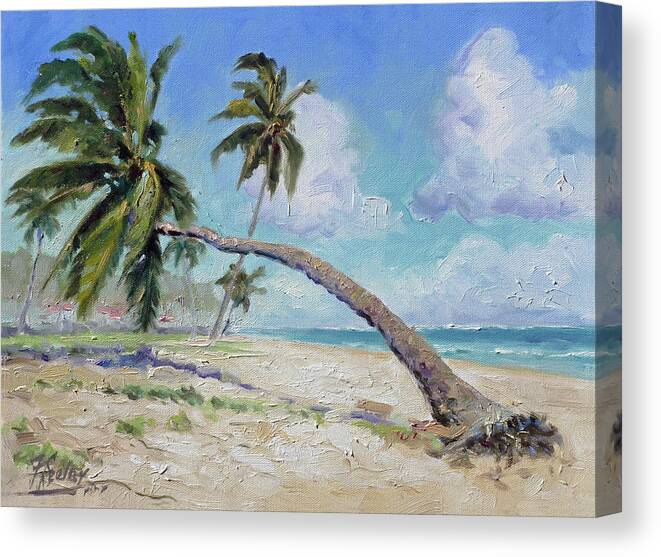 Punta Cana Canvas Print featuring the painting Punta Cana - Sea beach 13 by Irek Szelag