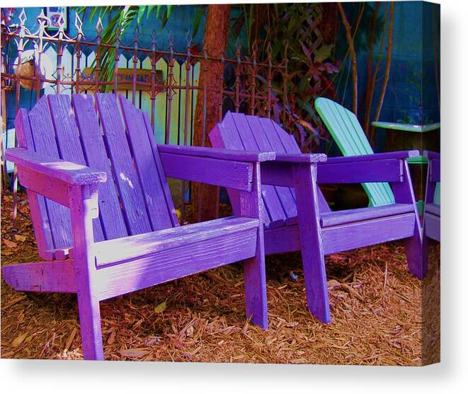 Chairs Canvas Print featuring the photograph Purple Haze by Debbi Granruth