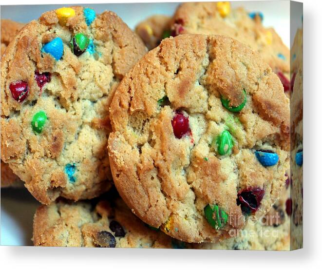 Rainbow Cookies Canvas Print featuring the photograph Rainbow Cookies by Barbara A Griffin