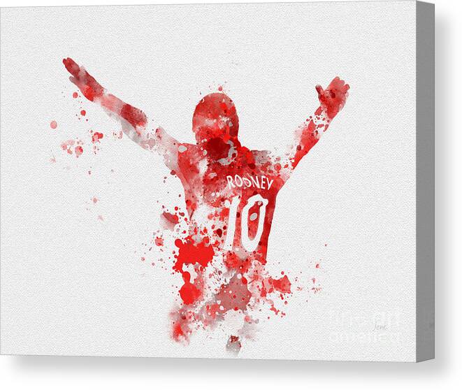Wayne Rooney Canvas Print featuring the mixed media Red Devil by My Inspiration