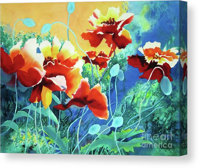 Paintings Canvas Print featuring the painting Red Hot Cool Blue by Kathy Braud