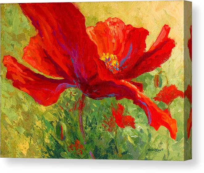 Poppies Canvas Print featuring the painting Red Poppy I by Marion Rose