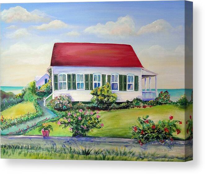 Cottage Canvas Print featuring the painting Red Roof Inn by Patricia Piffath