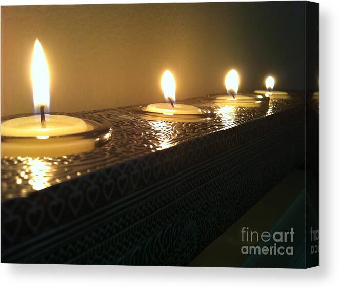 Candles Canvas Print featuring the photograph Reflection by Vonda Lawson-Rosa