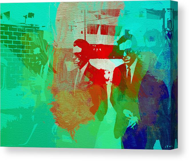 Reservoir Dogs Canvas Print featuring the painting Reservoir Dogs by Naxart Studio