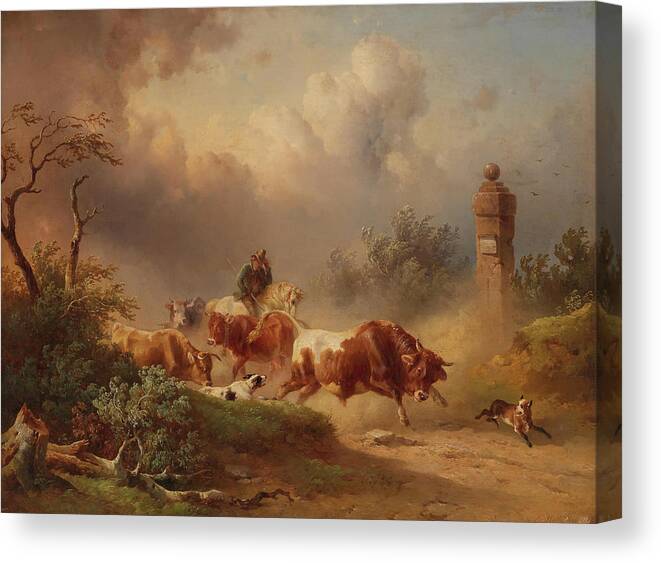 Painting Canvas Print featuring the painting Returning Home With An Approaching Storm by Mountain Dreams