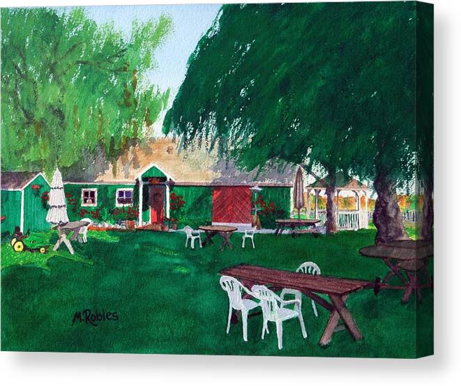 Winery Canvas Print featuring the painting Retzlaff Winery by Mike Robles